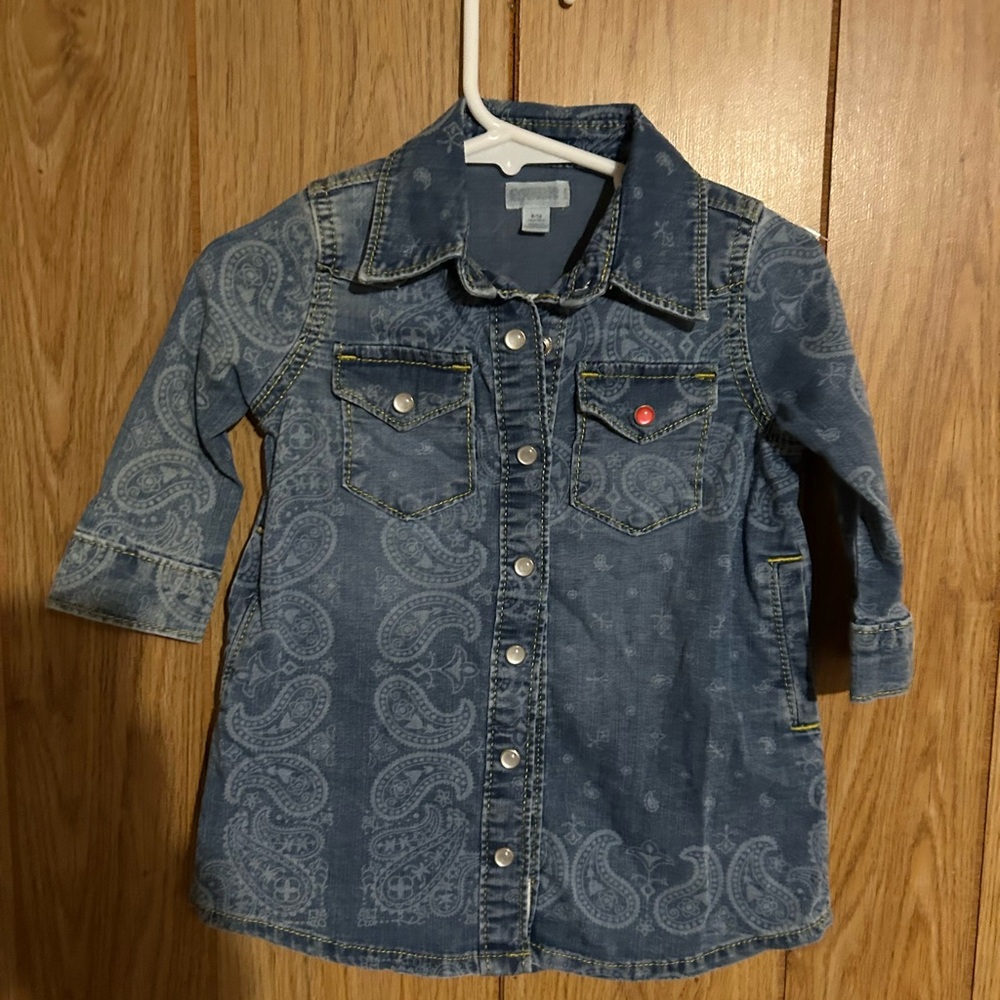 Gymboree Blue Denim Dress with Paisley Design